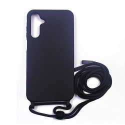 Silicone Case with String for Samsung Galaxy A05s Black Silicone Case with String for Samsung Galaxy A05s Black